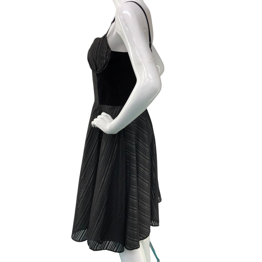 Lip Service Womens Size L Dress Black Stripe Bustier Cotton Fit And Flare - Picture 6 of 16